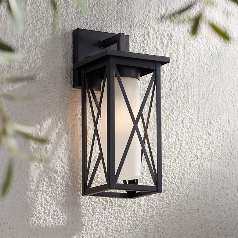 Image 1 Raynor 15" High Black Outdoor Wall Light
