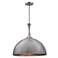Raynott 23 1/2" Wide Brushed Nickel Dome Pendant Light