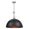 Raynott 23 1/2"W Black Sand and Nickel Dome Pendant Light