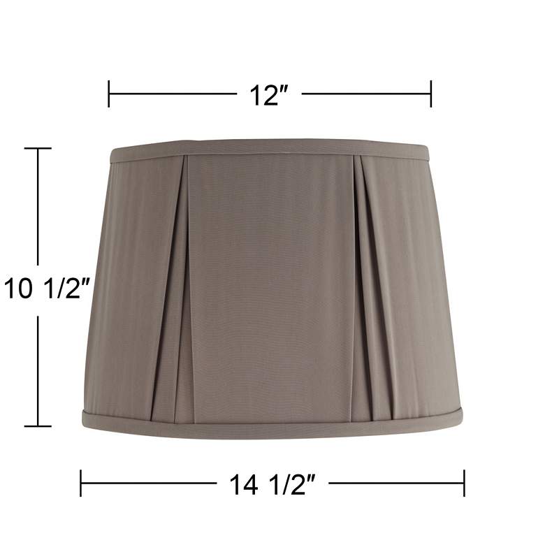 Image 7 Rayon Khaki Softback Drum Lamp Shade 12x14.5x10.5 (Washer) more views