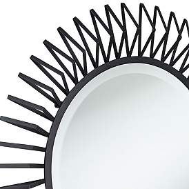 Image3 of Rays Matte Black 32 1/4" Round Sunburst Wall Mirror more views