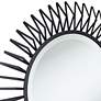 Rays Matte Black 32 1/4" Round Sunburst Wall Mirror