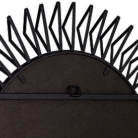Image4 of Rays Matte Black 32 1/4" Round Sunburst Wall Mirror more views