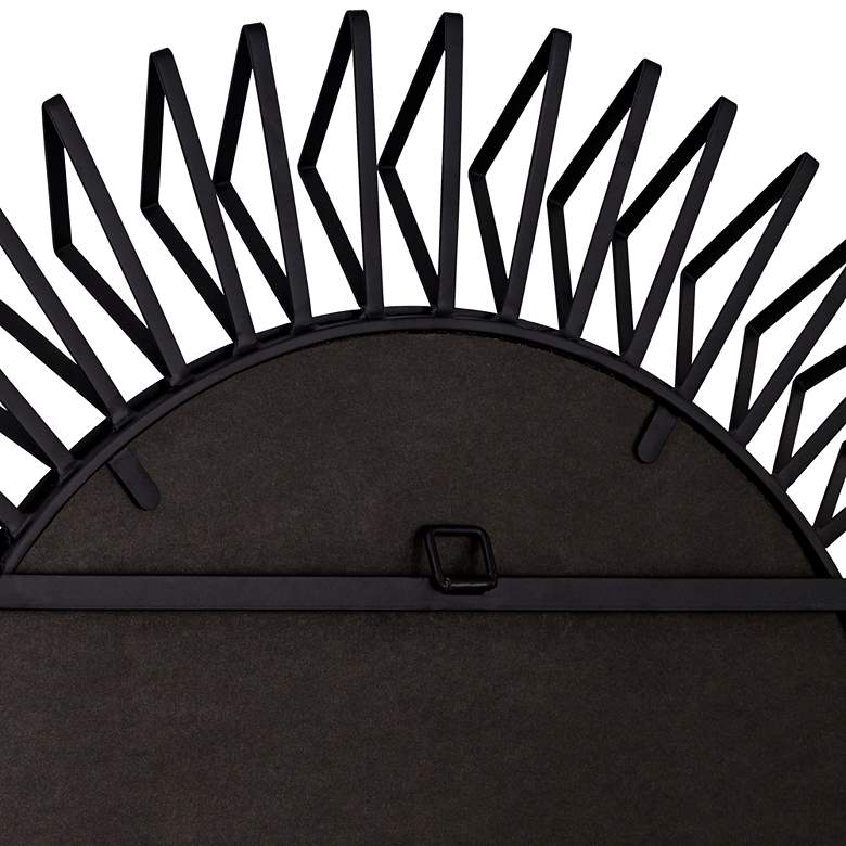 Image 4 Rays Matte Black 32 1/4" Round Sunburst Wall Mirror more views