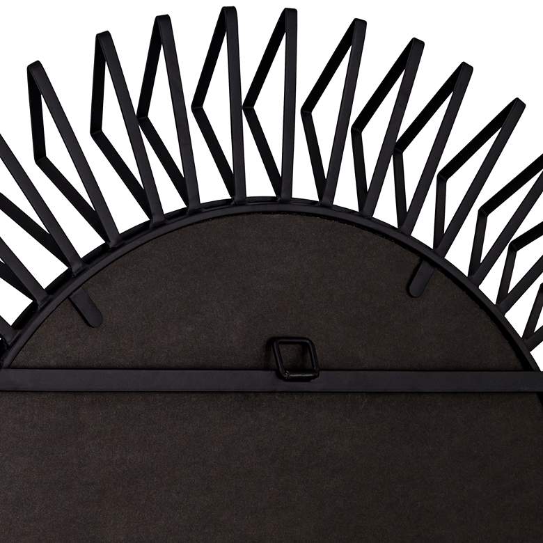 Image 4 Rays Matte Black 32 1/4 inch Round Sunburst Wall Mirror more views