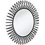 Rays Matte Black 32 1/4" Round Sunburst Wall Mirror