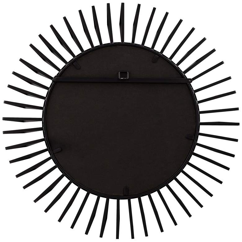 Image 6 Rays Matte Black 32 1/4" Round Sunburst Wall Mirror more views