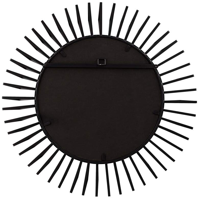 Image 6 Rays Matte Black 32 1/4 inch Round Sunburst Wall Mirror more views