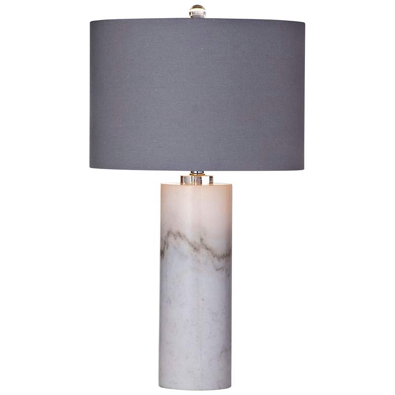 Image 1 Raywick White Marble Column Table Lamp