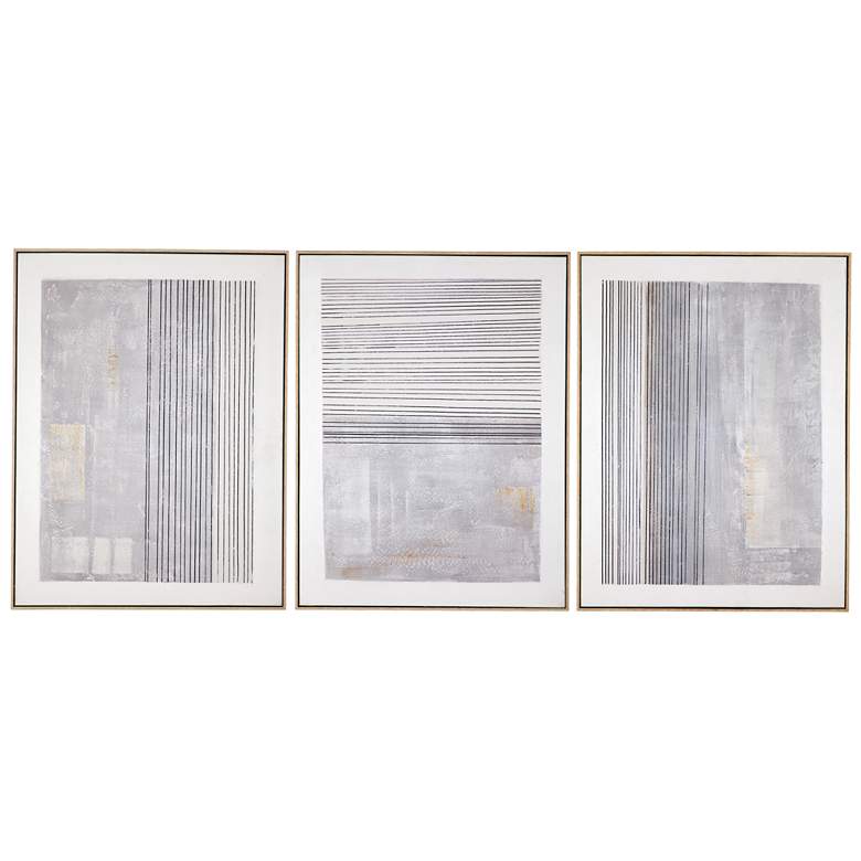Image 1 Razi 33" x 43" Taupe Framed Canvas Set of 3