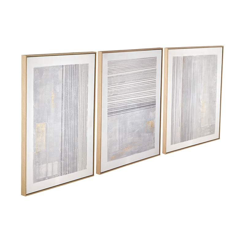 Image 2 Razi 33" x 43" Taupe Framed Canvas Set of 3 more views