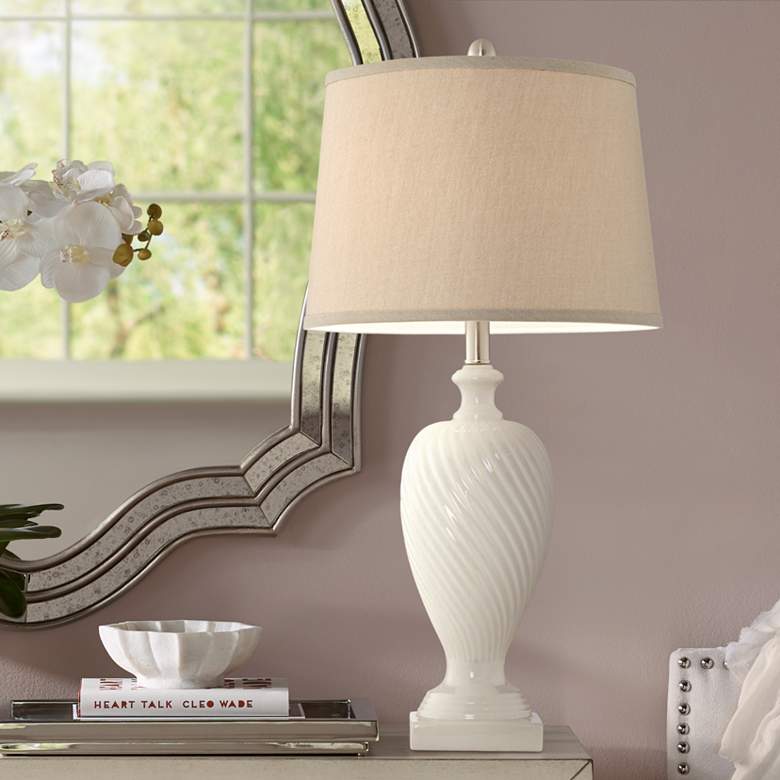 Image 1 Rea Off-White Ceramic Table Lamp