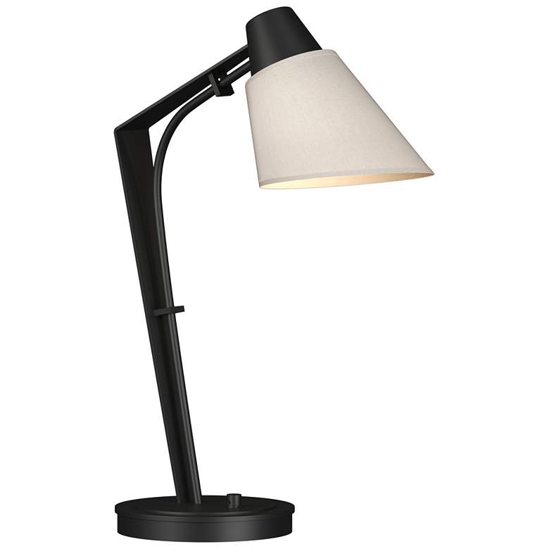Image 1 Reach 21.9 inch High Black Table Lamp With Flax Shade