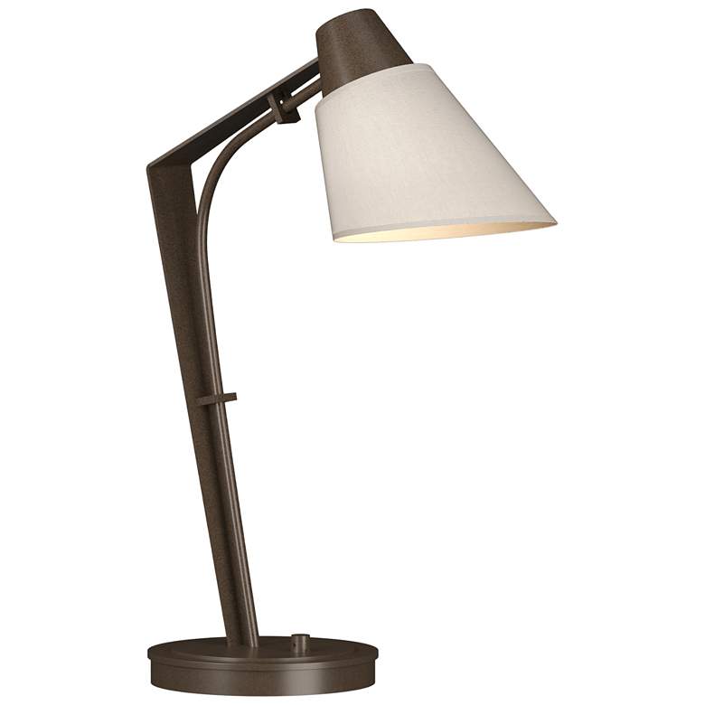 Image 1 Reach 21.9" High Bronze Table Lamp With Flax Shade