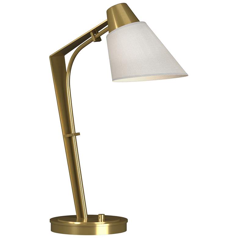 Image 1 Reach 21.9" High Modern Brass Table Lamp With Natural Anna Shade