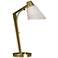 Reach 21.9" High Modern Brass Table Lamp With Natural Anna Shade