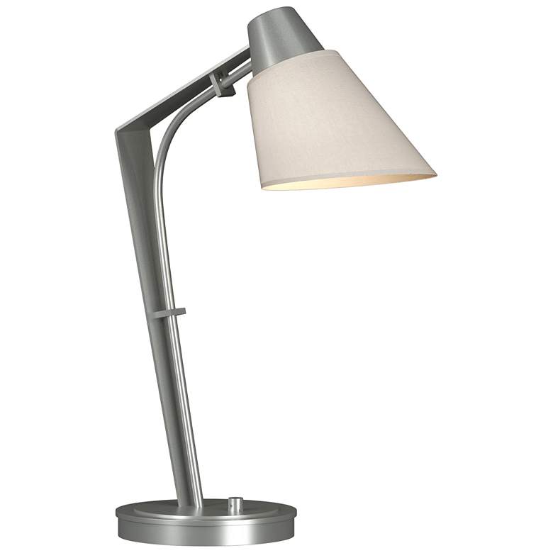 Image 1 Reach 21.9" High Vintage Platinum Table Lamp With Flax Shade