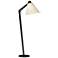 Reach 55.2" High Black Floor Lamp With Flax Shade