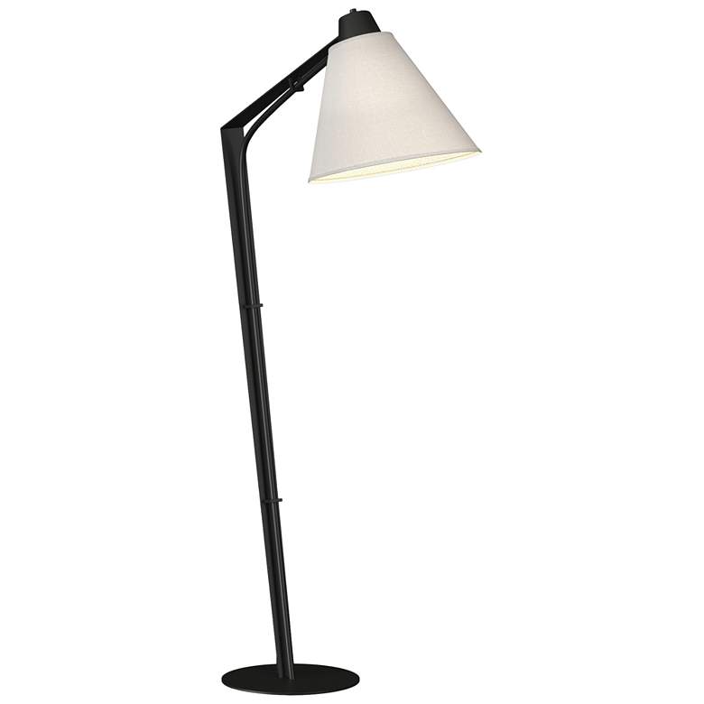 Image 1 Reach 55.2" High Black Floor Lamp With Natural Anna Shade