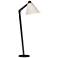 Reach 55.2" High Black Floor Lamp With Natural Anna Shade