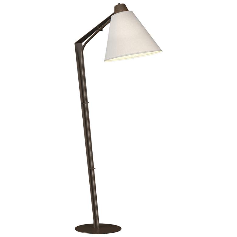 Image 1 Reach 55.2 inch High Bronze Floor Lamp With Natural Anna Shade