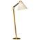 Reach 55.2" High Modern Brass Floor Lamp With Flax Shade