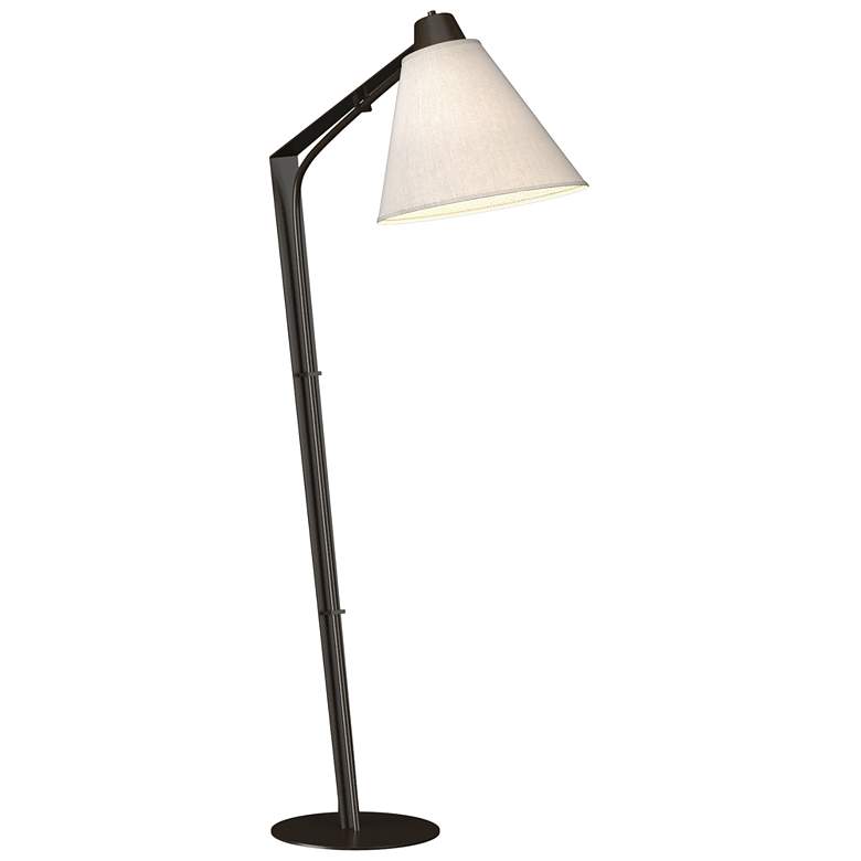 Image 1 Reach 55.2 inch High Oil Rubbed Bronze Floor Lamp With Flax Shade