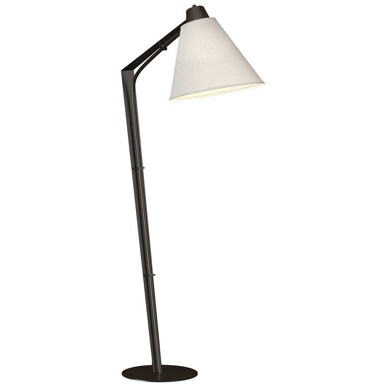 Image 1 Reach 55.2 inch High Oil Rubbed Bronze Floor Lamp With Natural Anna Shade