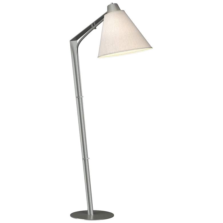Image 1 Reach 55.2 inch High Vintage Platinum Floor Lamp With Flax Shade