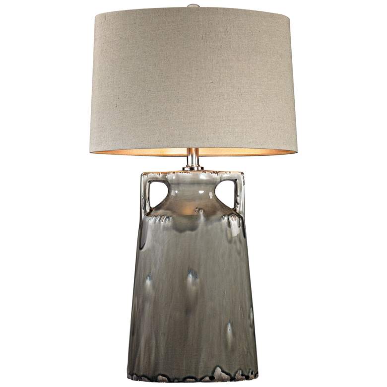 Image 1 Reaction Urn Gray Glaze Ceramic Table Lamp