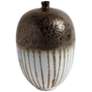 1_Reactive Bronze Stripe 11 1/2" High Porcelain Vessel