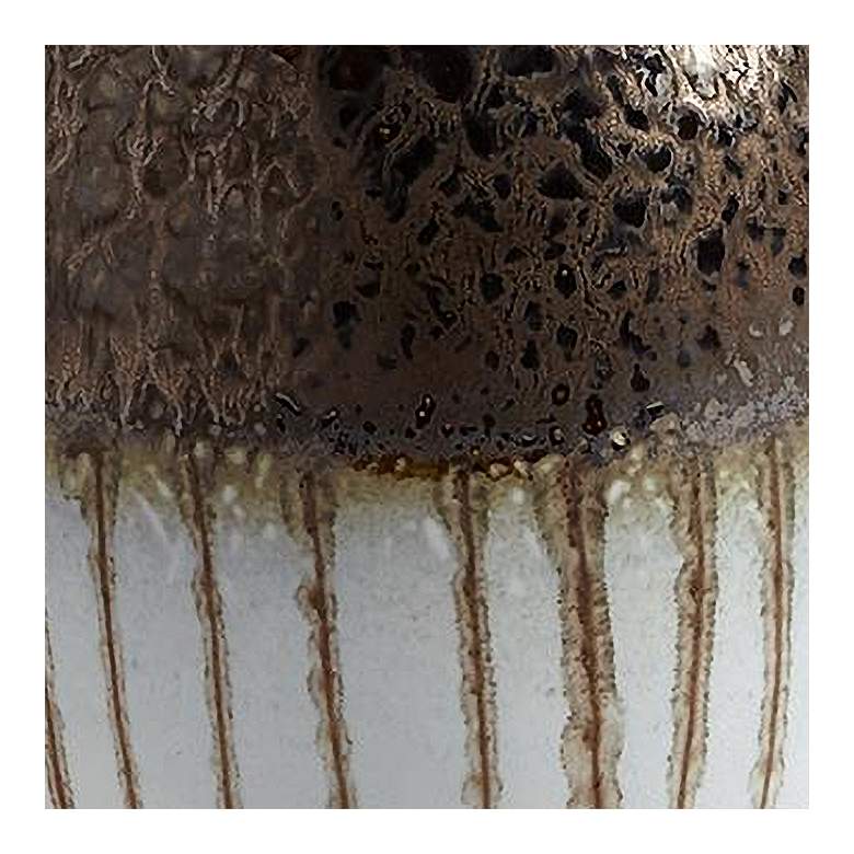 Image 2 Reactive Bronze Stripe 11 1/2" High Porcelain Vessel more views