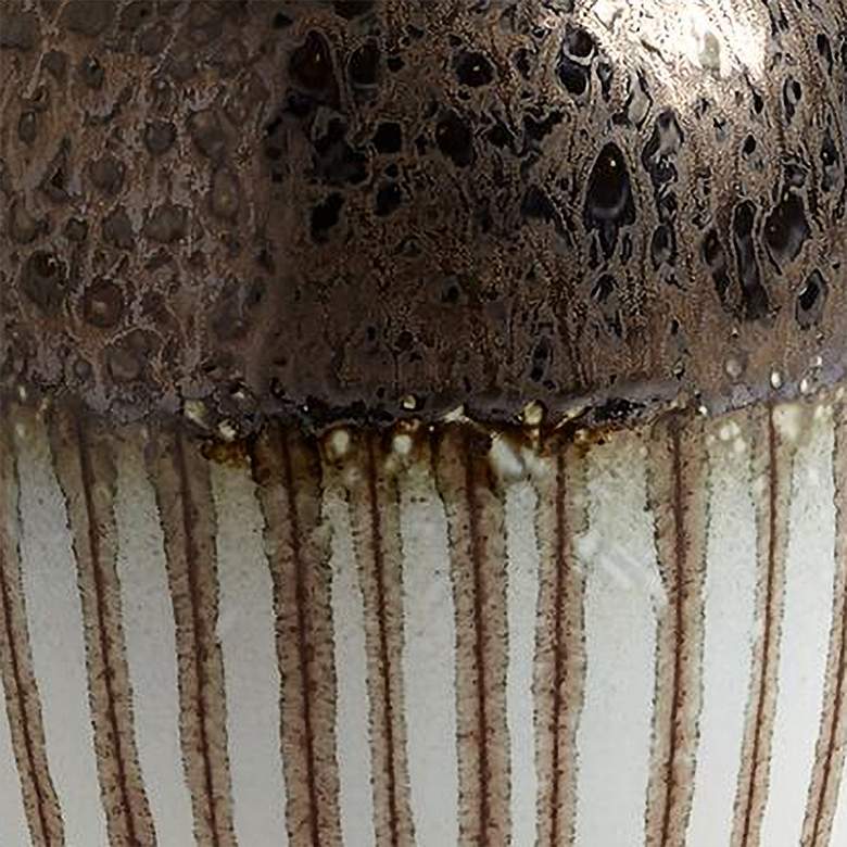 Image 2 Reactive Bronze Stripe 13" High Porcelain Vessel more views