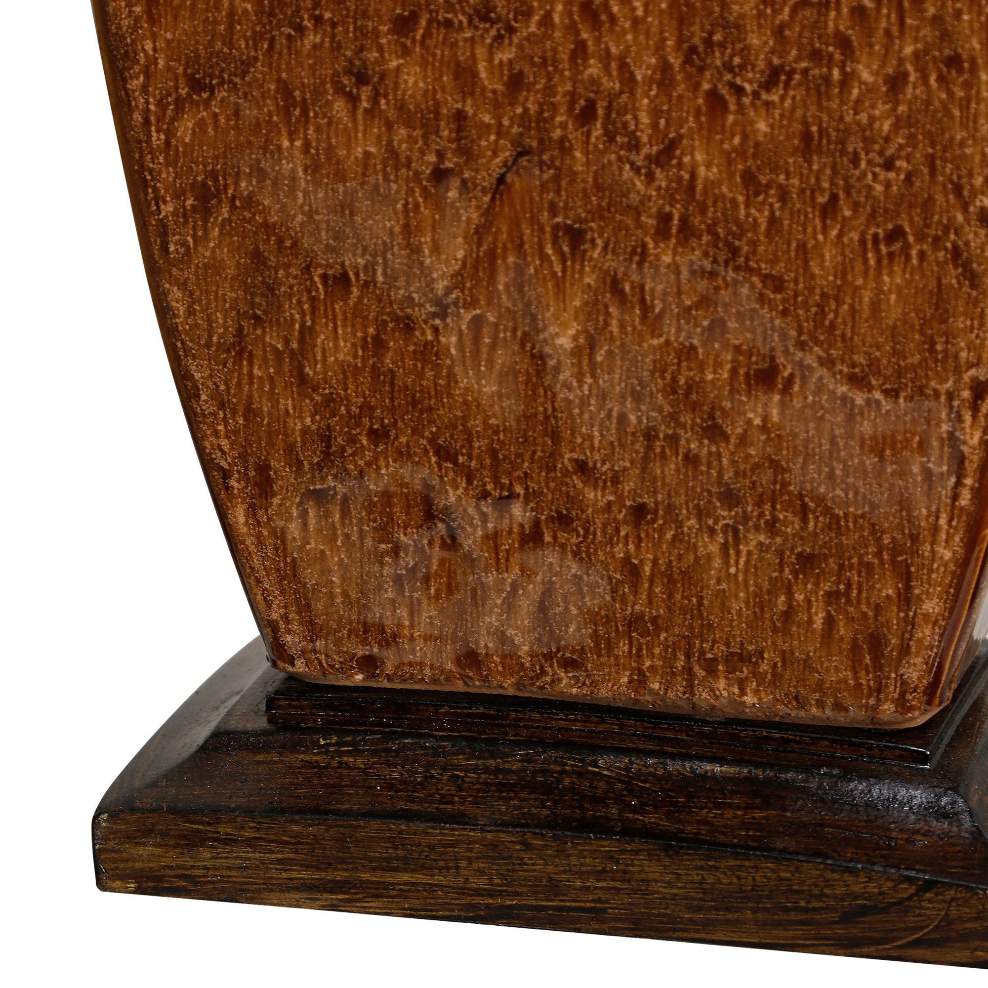 Reactive Glaze Brown & Turquoise Ceramic Table Lamp With Cream Shade 58T42 Lamps Plus