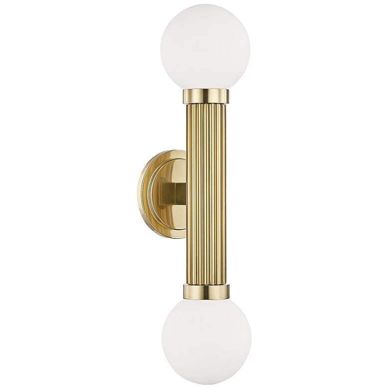 Image 1 Reade 21 3/4 inch High Aged Brass 2-Light LED Wall Sconce