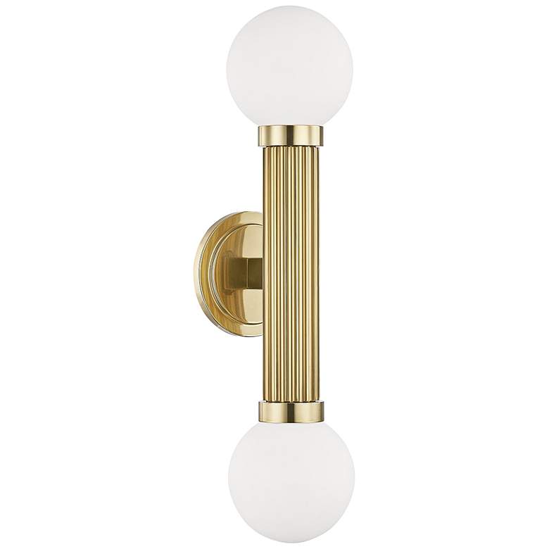 Image 1 Reade 21 3/4" High Aged Brass 2-Light LED Wall Sconce