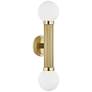 Reade 21 3/4" High Aged Brass 2-Light LED Wall Sconce