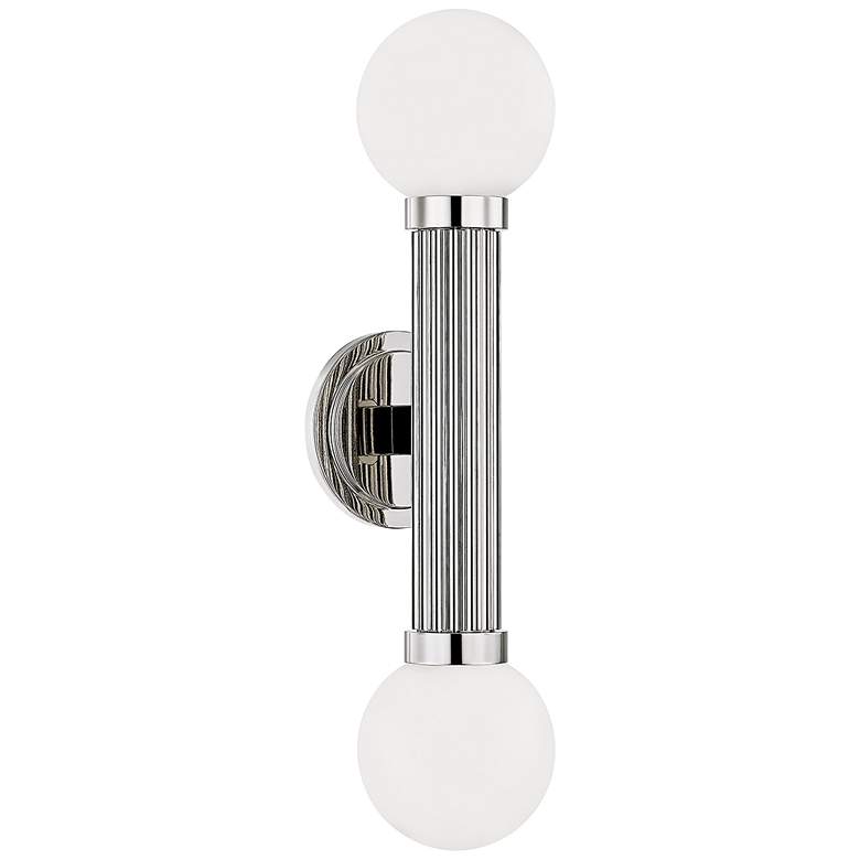 Reade 21 3/4&quot; High Polished Nickel 2-Light LED Wall Sconce