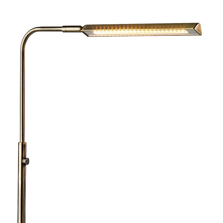 Image 2 Reader Antique Brass Adjustable LED Floor Lamp more views
