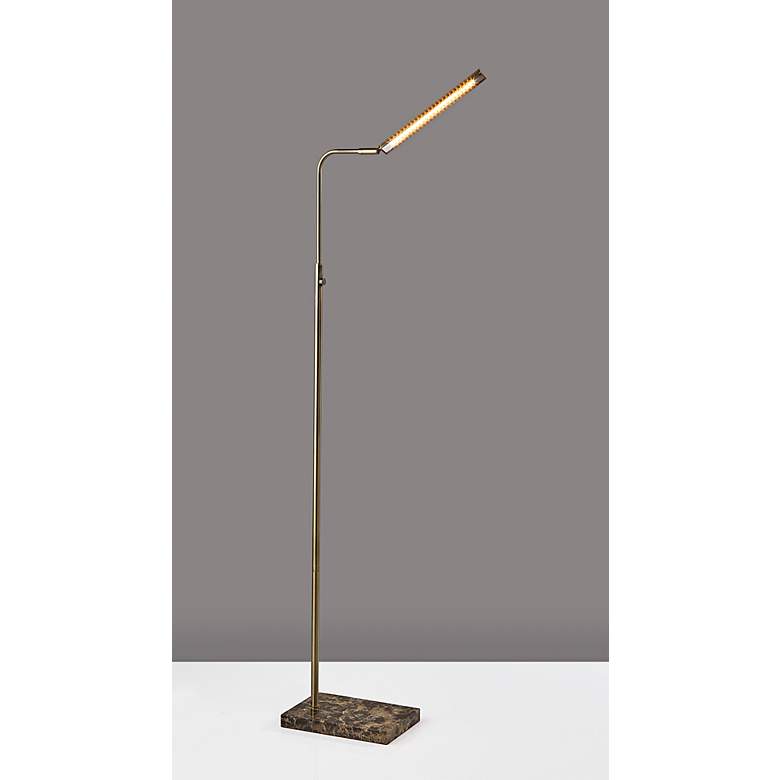 Image 3 Reader Antique Brass Adjustable LED Floor Lamp more views