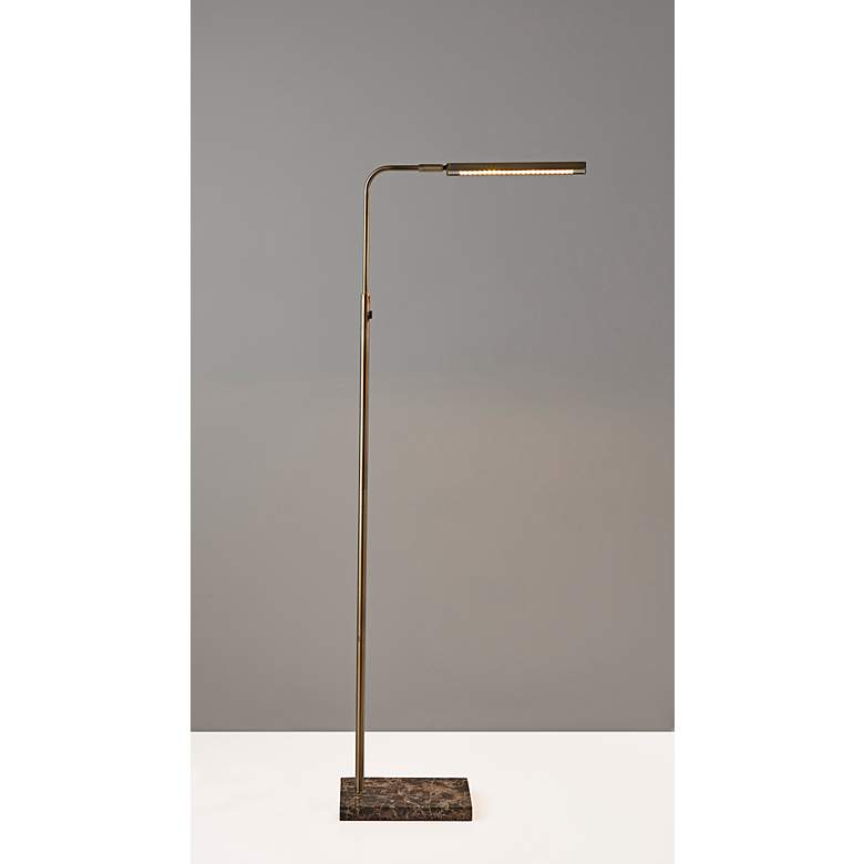 Image 4 Reader Antique Brass Adjustable LED Floor Lamp more views