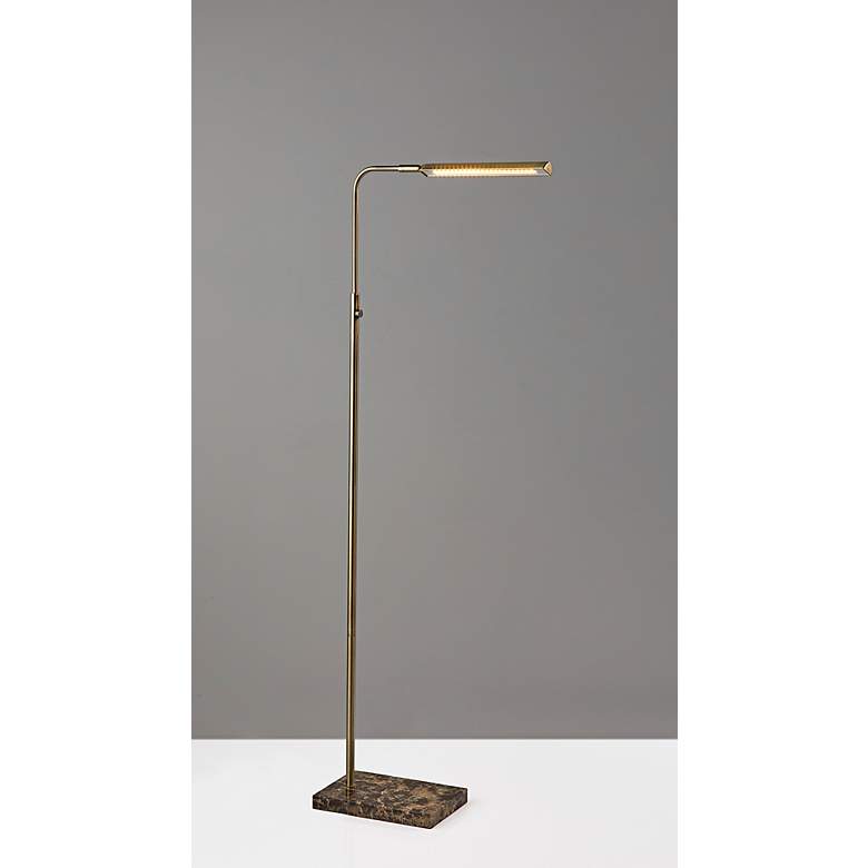 Image 5 Reader Antique Brass Adjustable LED Floor Lamp more views