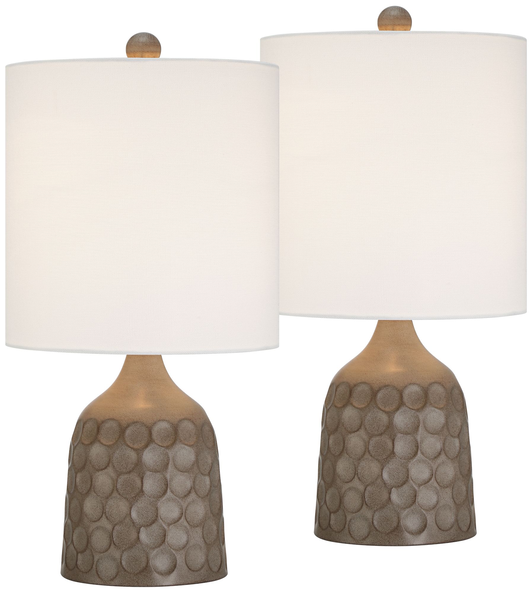Image 2 Reagan 20" Bronze Metal Accent Table Lamps Set of 2