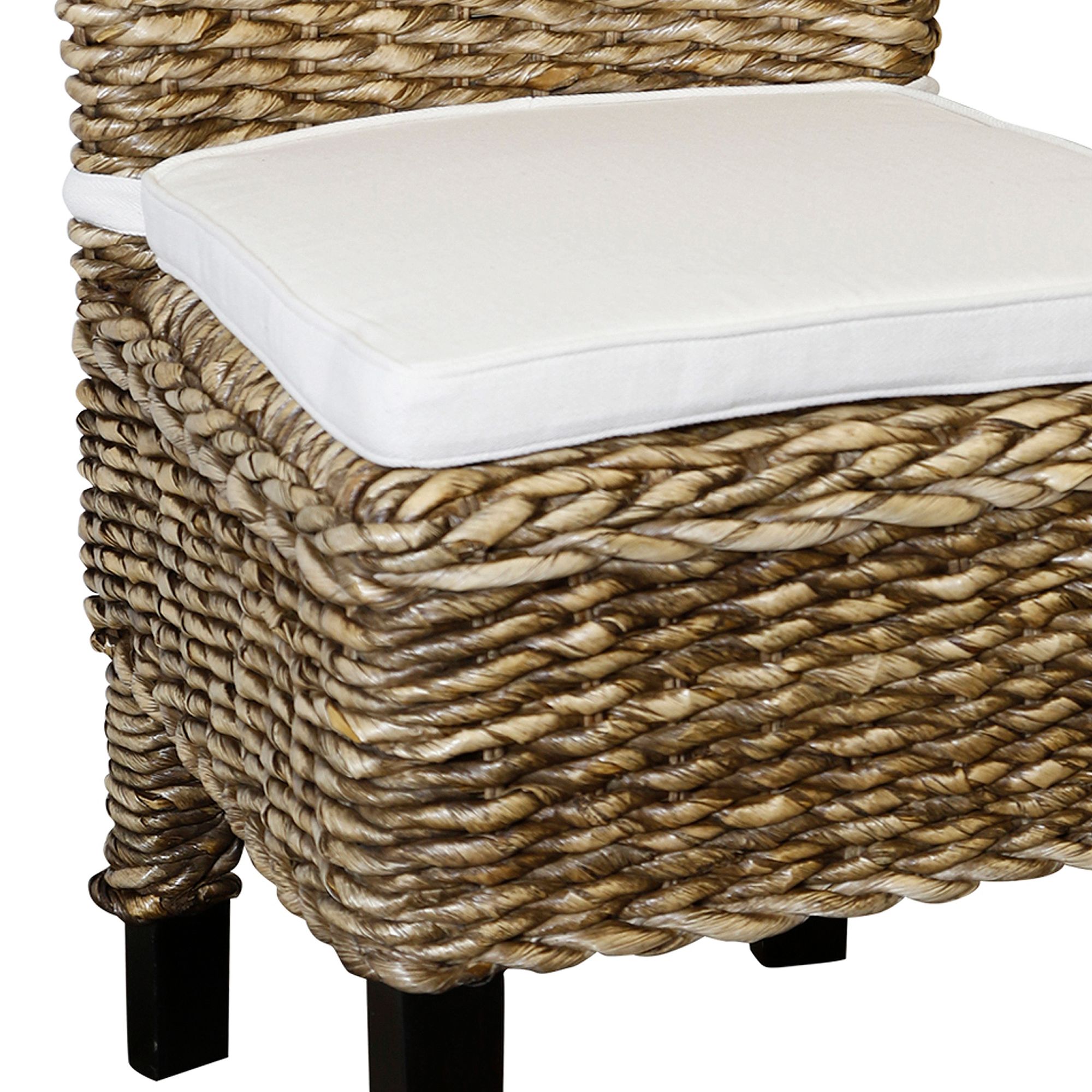 Image 5 Reagan Woven Banana Leaf Armless Dining Chair more views