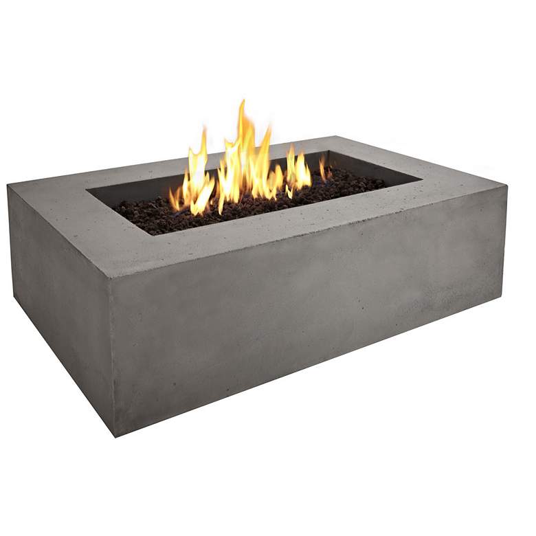 Image 1 Real Flame Baltic Rectangle Gray Natural Gas Fire Table