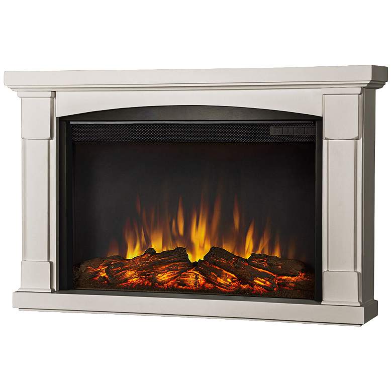 Image 1 Real Flame Brighton Slim White Electric Wall Fireplace
