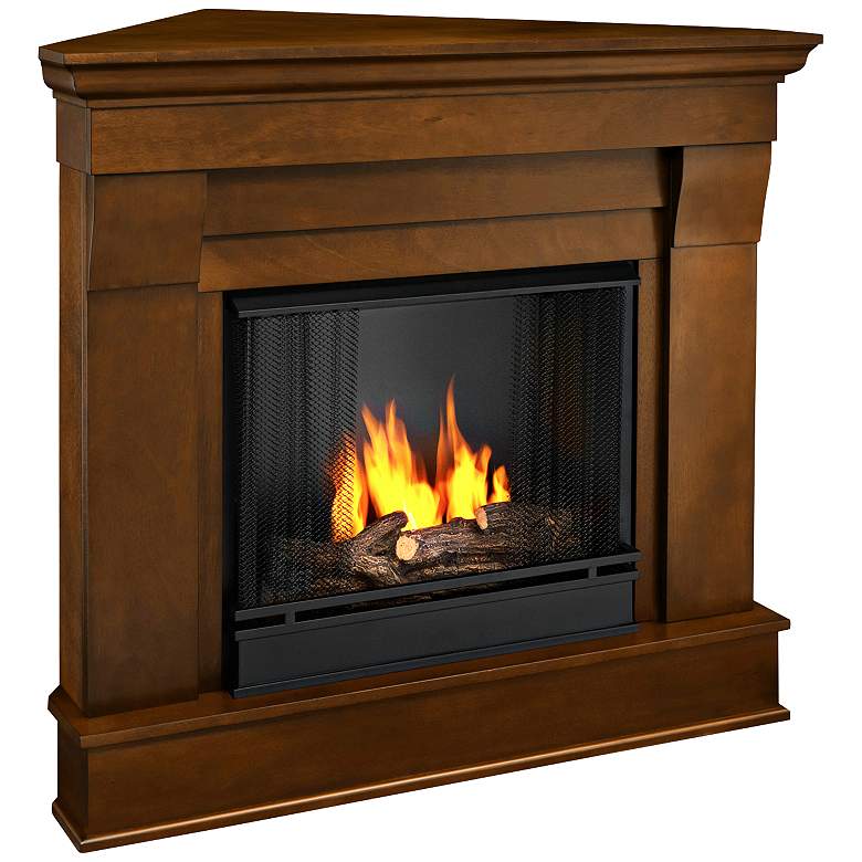 Image 1 Real Flame Chateau Espresso Mantel Corner Gel Fireplace