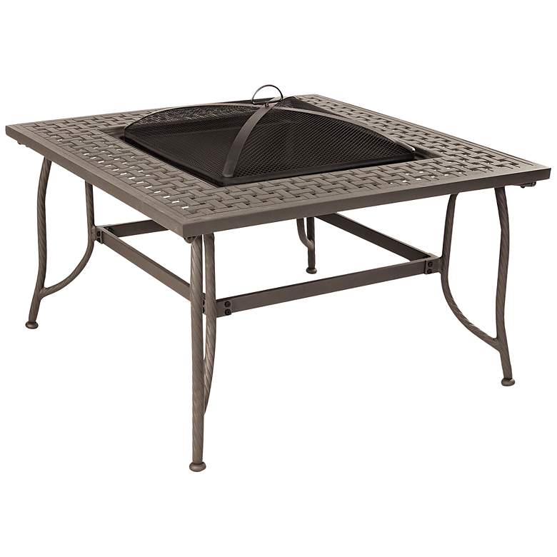 Image 1 Real Flame Chelsea Smoke Black Wood-Burning Fire Table
