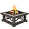Real Flame Crestone Gray Tile Wood Burning Fire Pit