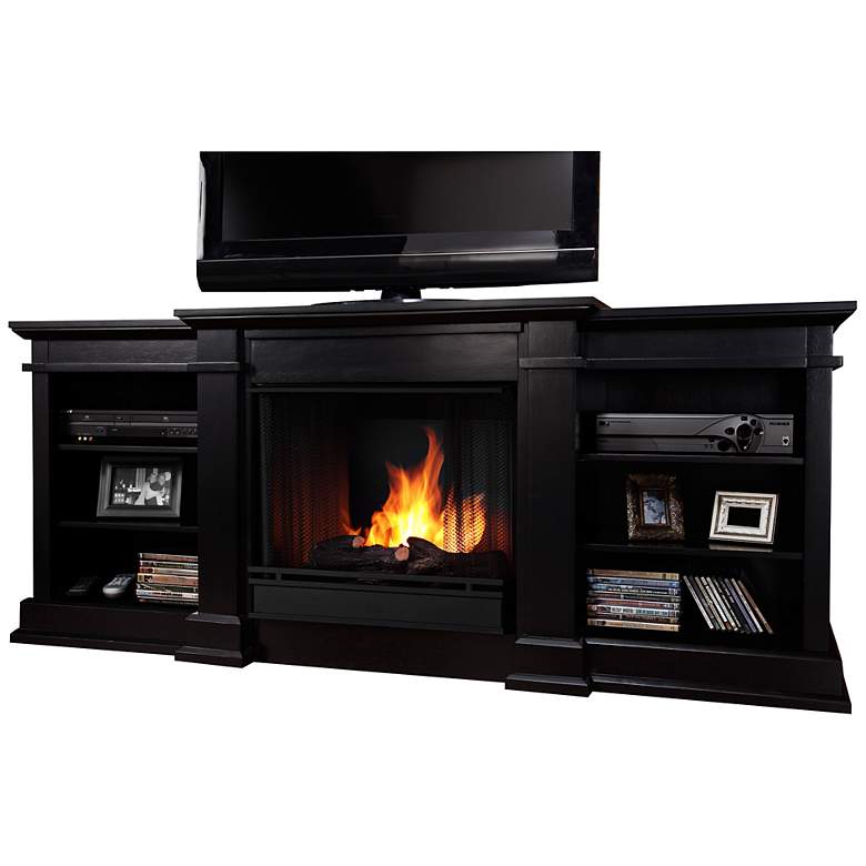 Image 1 Real Flame Fresno Black Entertainment Gel Fireplace